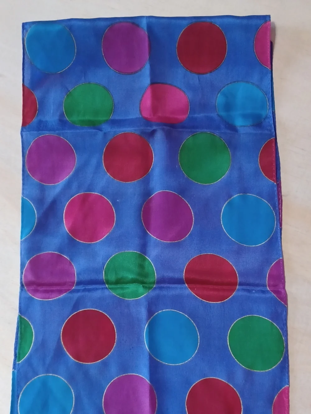 Vintage 1991 Liz Cliborne Silk Oblong Scarf 52×10 Made In Japan Polka Dot